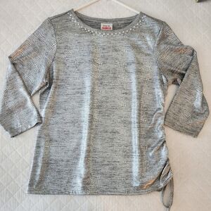 Ruby Rd. Elegant Silver Women's Top